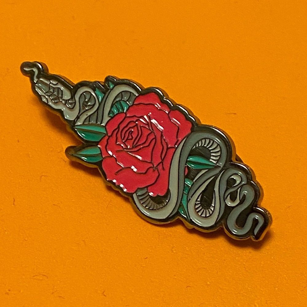 Dolls Kill Disturbia Rose and Snake Pin